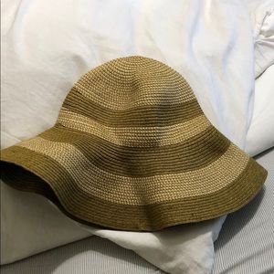 Tan and brown floppy hat
